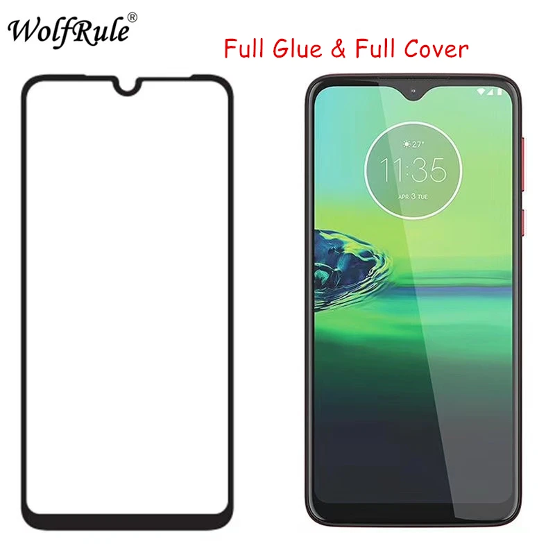 2pcs Protector de pantalla LCD para Moto G8 jugar la pegamento de vidrio para Motorola G8 jugar completa de la cubierta de vidrio templado para Moto G8 jugar pel&iacute;cula-0
