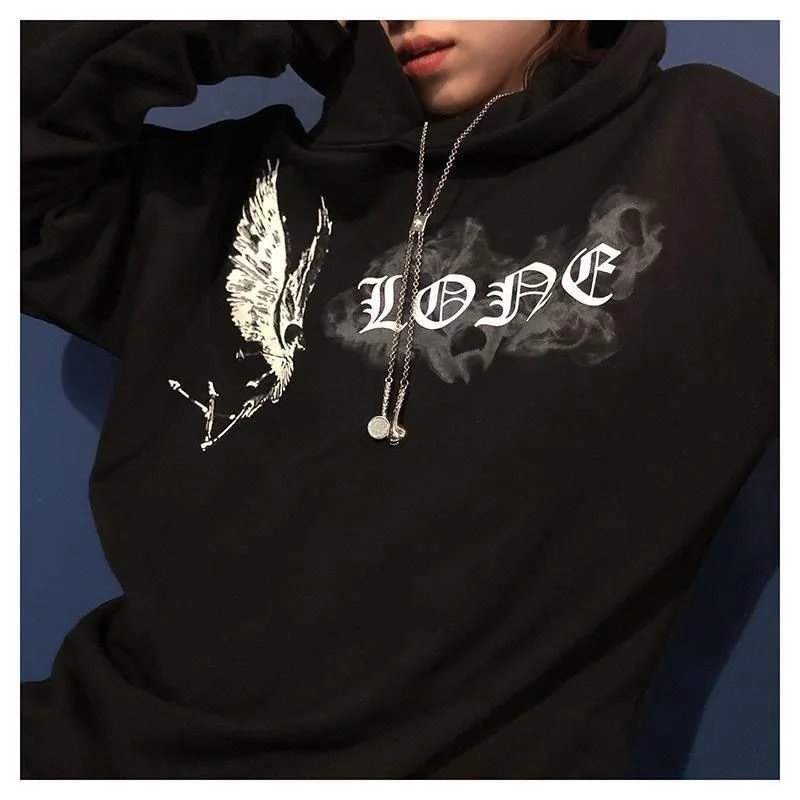 

Biggorange/одежда супердэвида, противотуманный дым, демон, ангел, туман, уличный ветер, большой свитер с v-образным вырезом, одежда для пар, толсто...