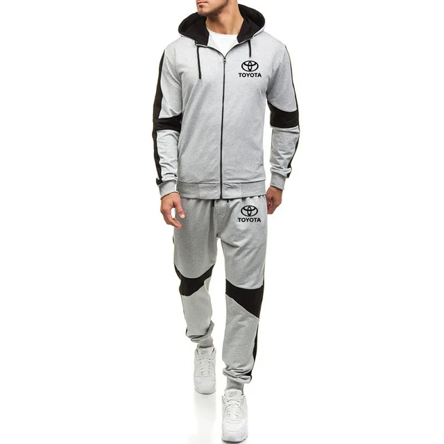 2 шт. мужская флисовая толстовка с капюшоном и принтом логотипа автомобиля |