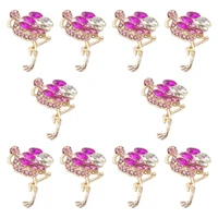 10pcs flamingo enamel pin custom animal brooches backpacks lapel pin for women crystal badge jewelry gift