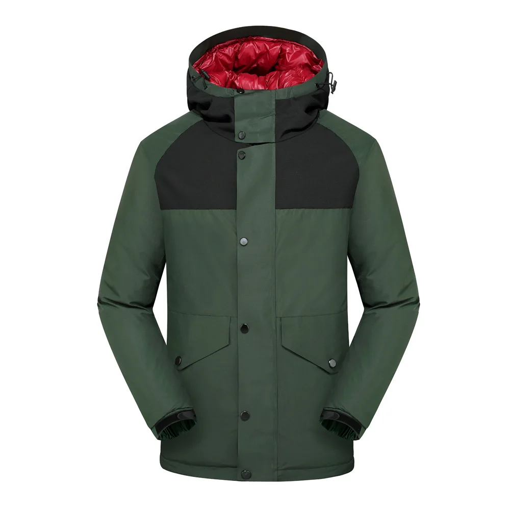 Зимняя и осенняя куртка Мужская белая длинная парка с капюшоном мужские толстые