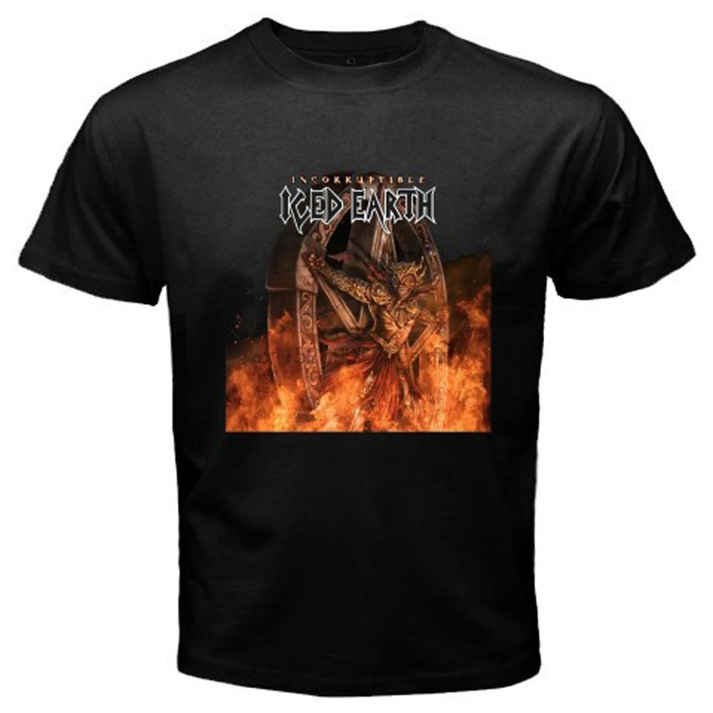 Новый Iced Earth Incorruptible Metal Band альбом Мужская Черная Футболка размер S до 3XL|Мужские