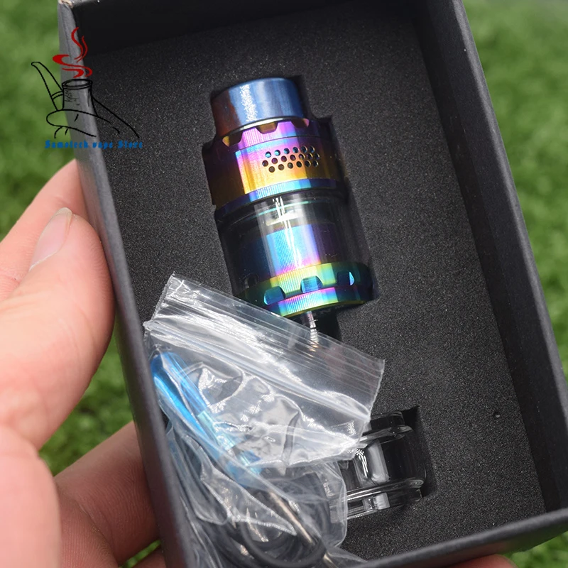 Rainbow Kylin V2 RTA M RTA База 24 мм распылитель 3 мл/4,5 мл бак распылитель Топ соты воздуха большая сборка палуба испаритель бак - Цвет: Rainbow