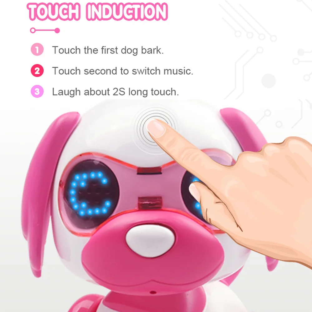 

Electronic Toys Dog Robot Toy Intelligent UInteractive Smart Puppy Robotic LED Eyes Sound Recording Sing Sleep Cute Lovely