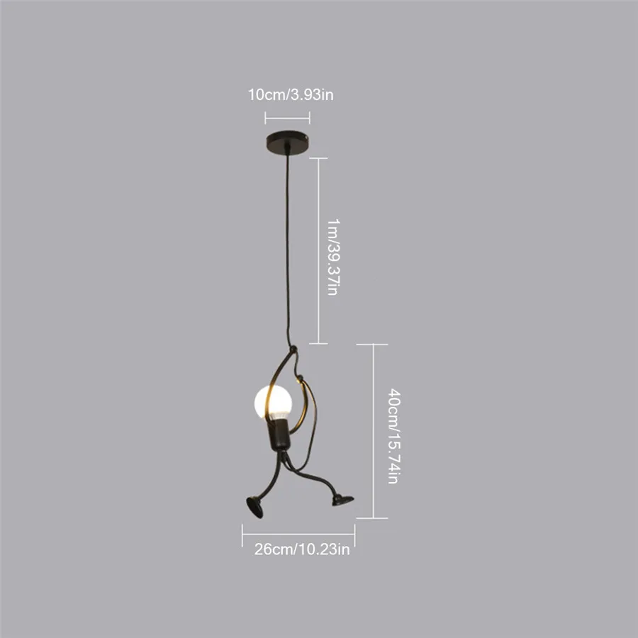 

Creative Hanging Lamp Little Man Climbing Pendant Light Children's Room Bedroom Beside Iron Hanging Light