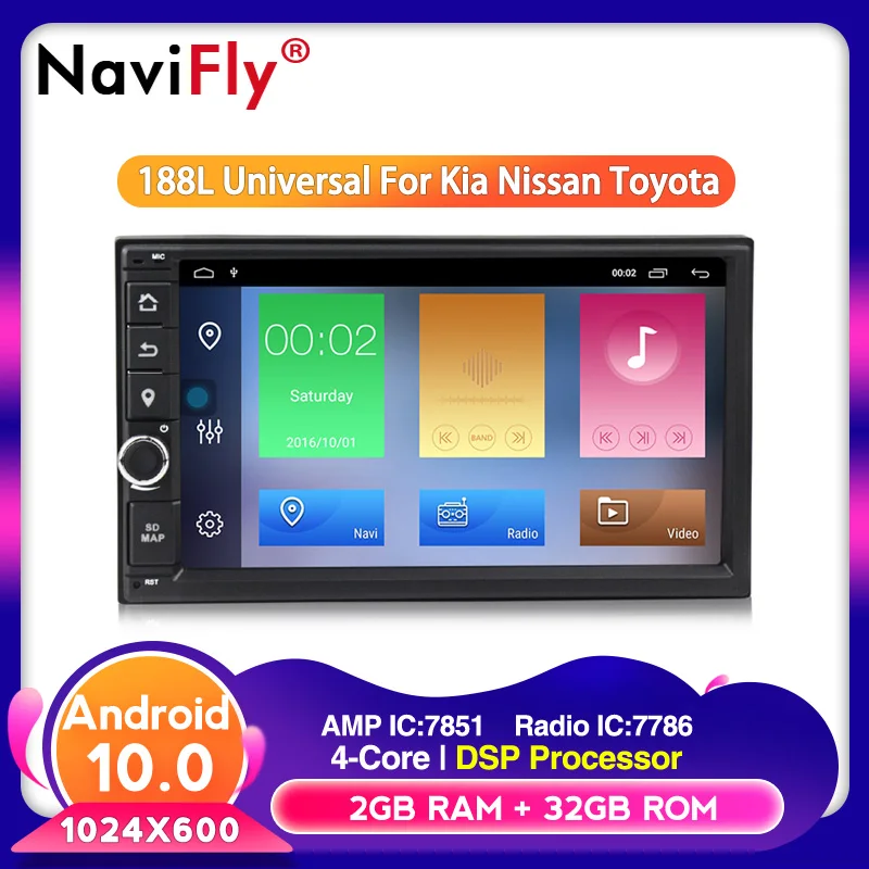 HD 2Din Android 10 2 + 32G автомобильный Радио стерео Мультимедийный плеер GPS RDS для