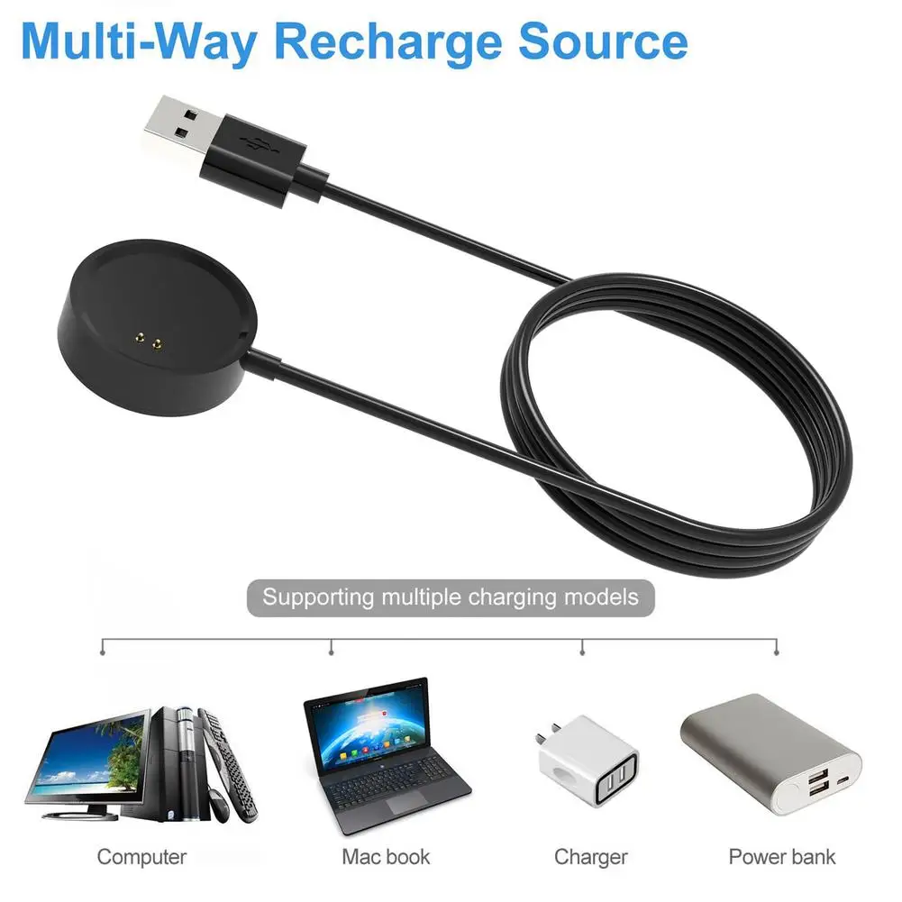 

1m Charging Cable Cord Charger For Remalme Smartwatch USB Quick Charging Dock Cable 100CM Smart Watch Accessories