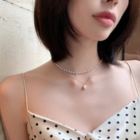 fashion pearl pendant necklace for women vintage multilayer chain imitation pearl collar choker necklaces female jewelry gifts