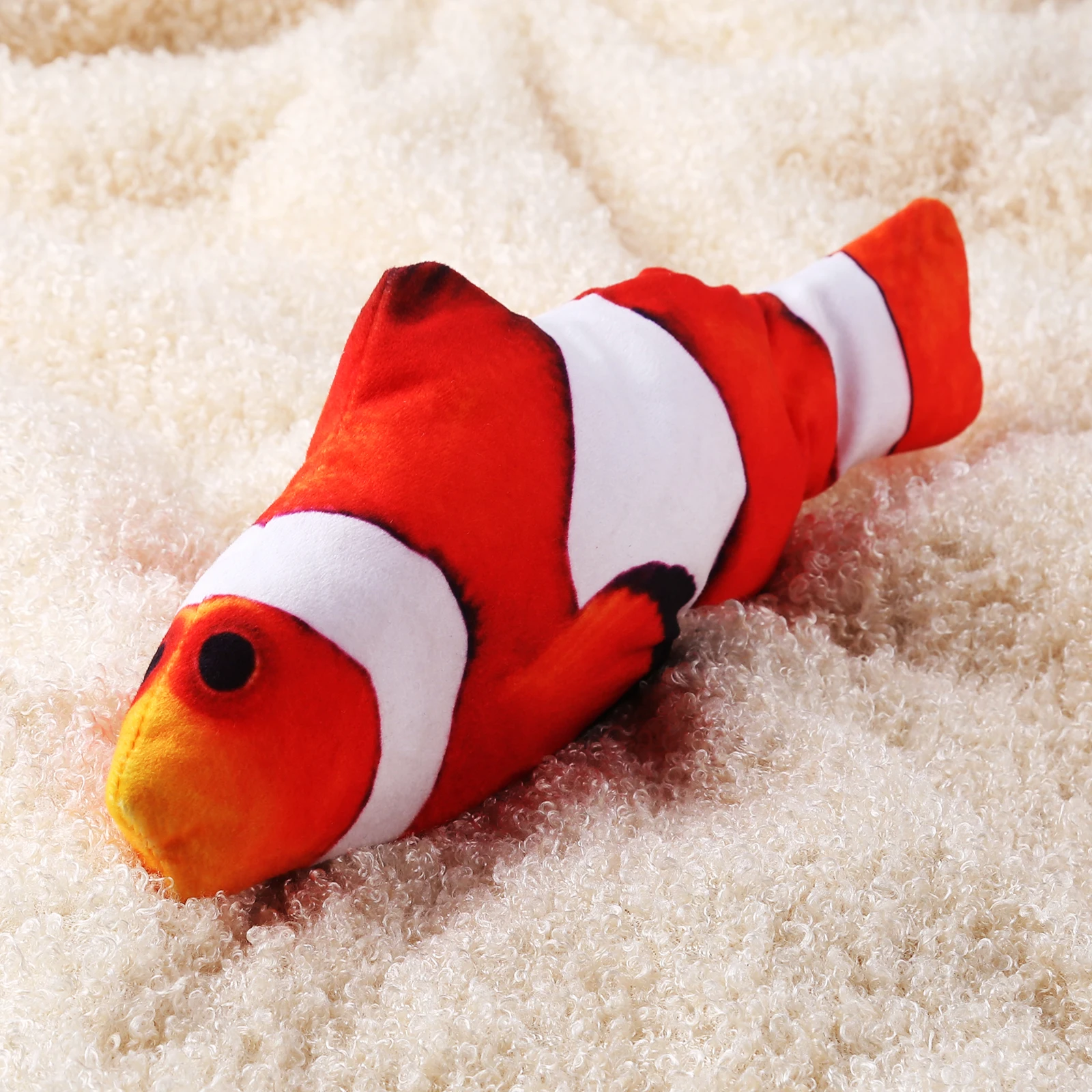

Pet Soft Plush 3D Fish Shape Cat Toy Electric Movable Fish Kitten Flopping Catnip Simulation Fish Cat Biting Chewing Kicking Toy