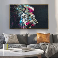 watercolor animals lion canvas art paintings wall posters and prints lion modern art pictures for living room cuadros decoration