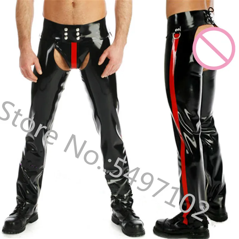 Горячие латексные сексуальные брюки длинные без промежности изготовленные на