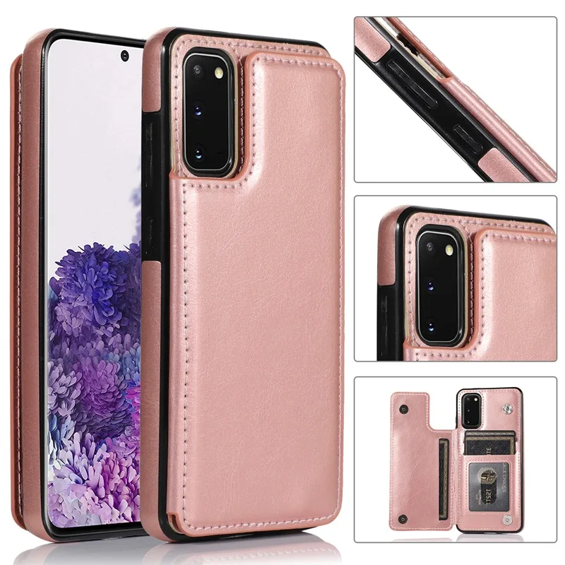 Двухслойный Кожаный флип чехол с пряжкой для Samsung Galaxy Note 20 Ultra 10 + S8 S9 S10 S20 Plus S10e 9 8 A71