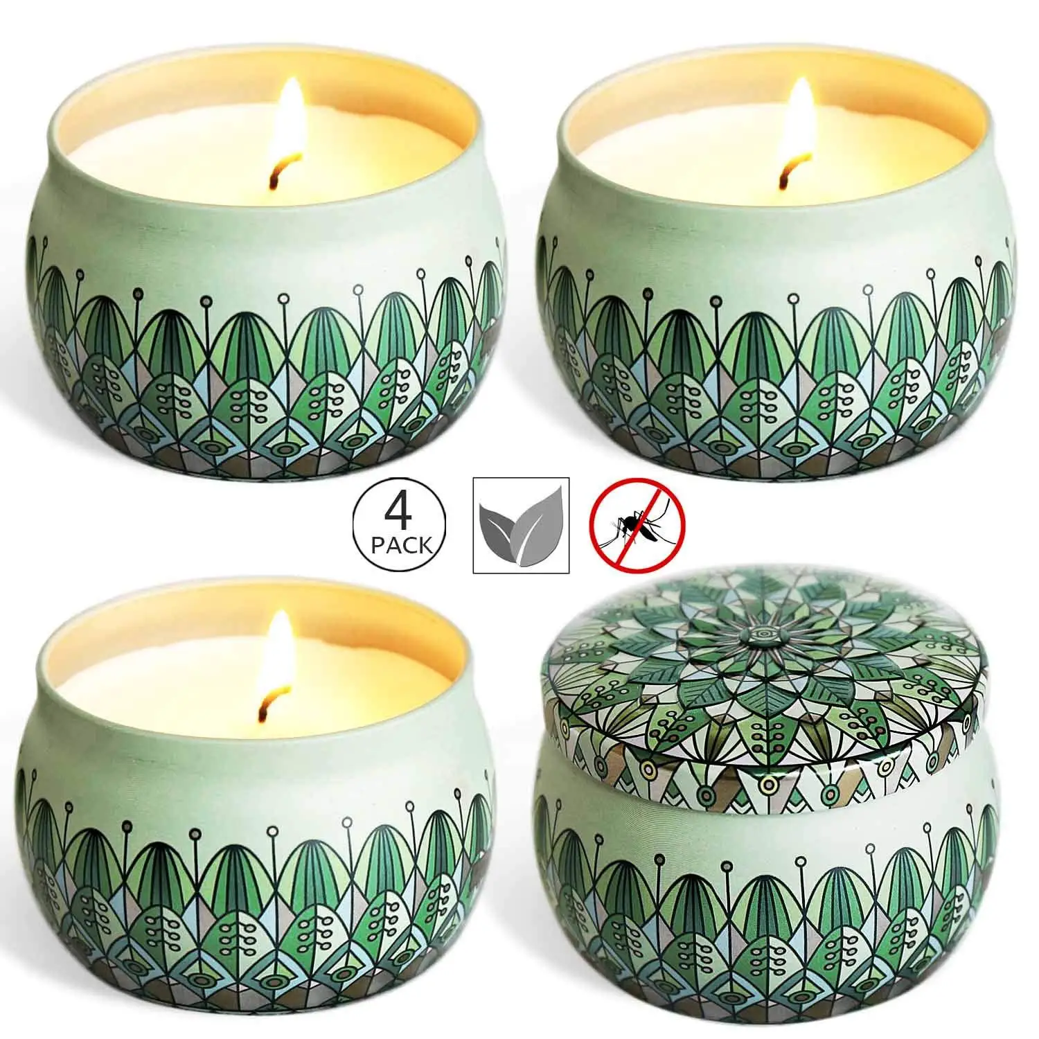 

Citronella oil soy wax scented candle smoke-free environmental protection four piece Candle Set
