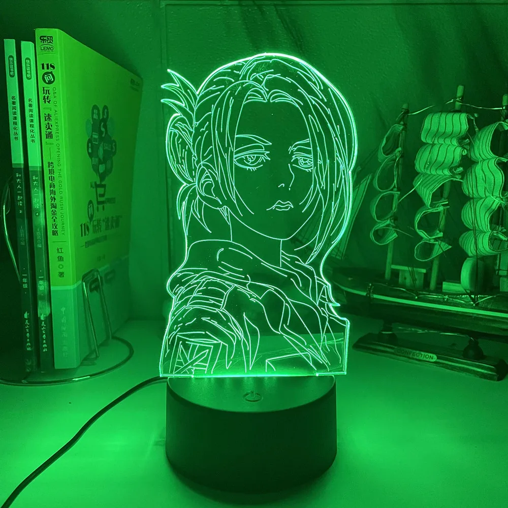 

Anime 3d Light Attack on Titan Annie Leonhart Lamp for Home Decor Birthday Gift Manga Attack on Titan LED Night Lamp Annie