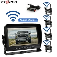 vtopek wireless truck vehicle monitor parking assist system 7 inch rear view backup camera for bus car night vision security cam
