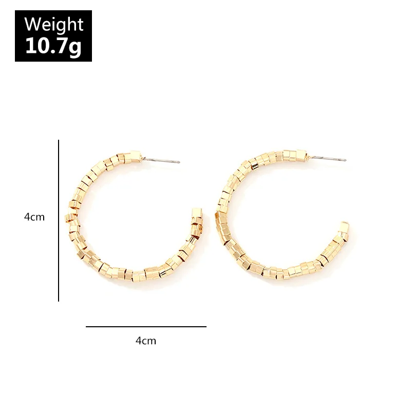 

Fashion Trendy Statement Hoop Earrings for Women Gold Color Rainbow Earring Luxury Jewelry Accessories For Wedding Anniversary