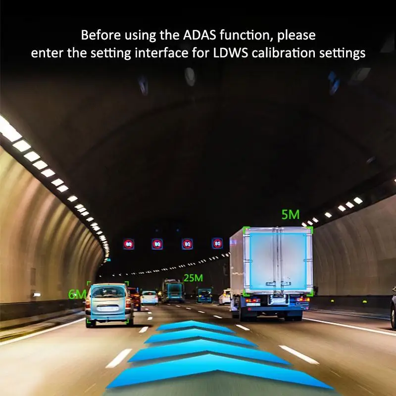 Ультратонкий Автомобильный видеорегистратор ADAS 1296P HD с ночным видением