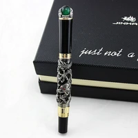 luxury jinhao embossed dragon king play green bead fountain pen 18kgp medium nib gift collection pens