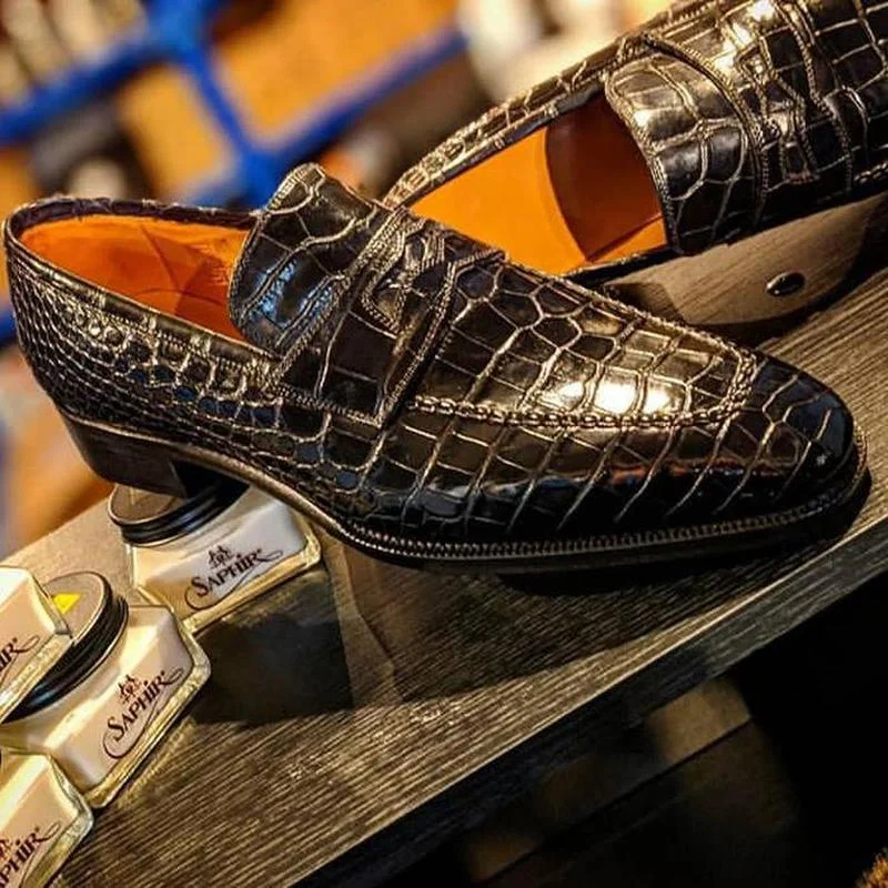 

2021 Men's New Handmade Pu Leather Crack Grid Casual Party Comfortable, Breathable and Convenient All-match Loafers HL045