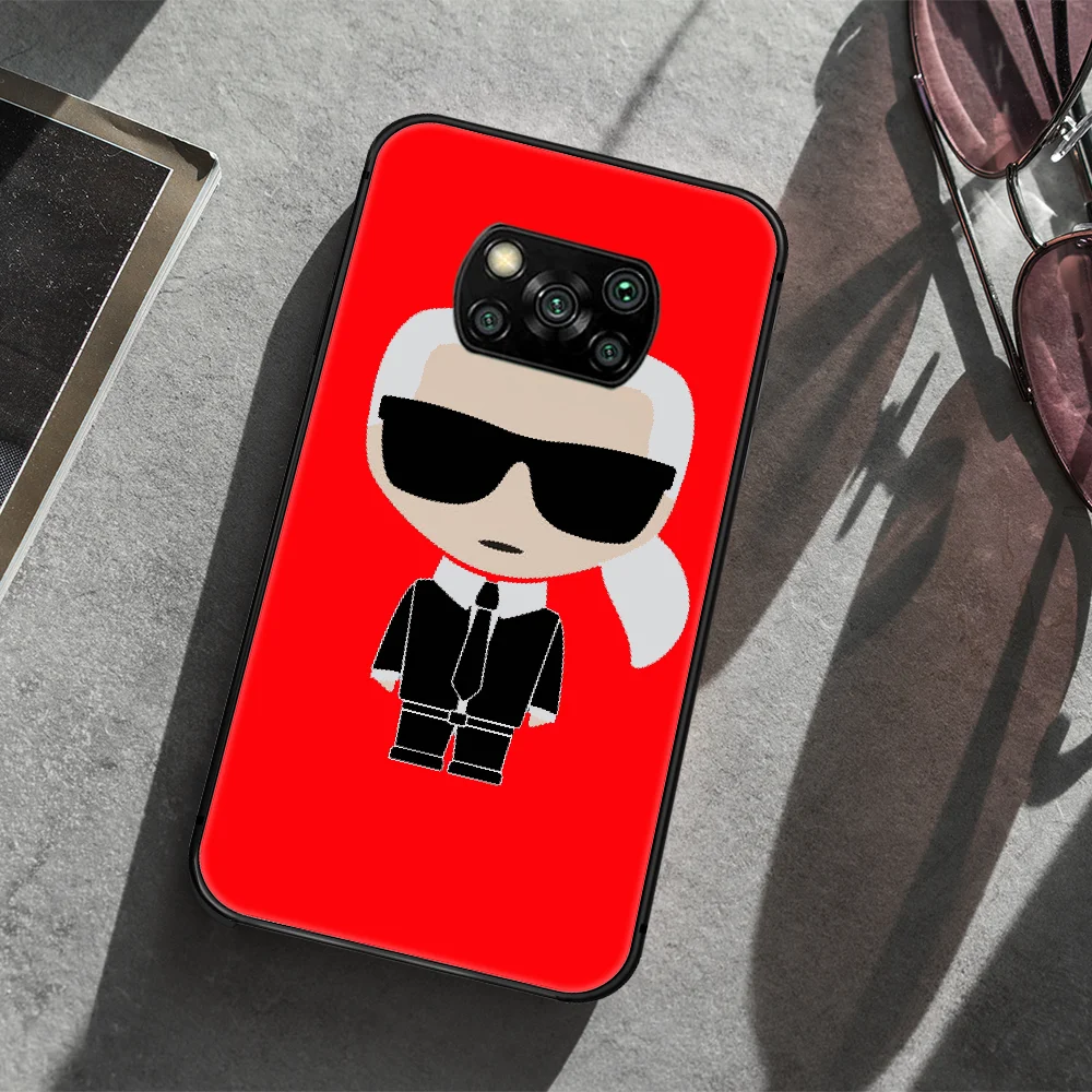 

Famous Designer karls Phone case Cover Hull For Xiaomi Mi A2 A3 8 9 9T Note 10 Se Lite Pro black Prime Painting Etui Soft Back