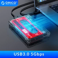 orico 2 5 hard drive usb3 0 type c hdd enclosure external transparent hdd case diy stickers for ssd hdd cassette tape design