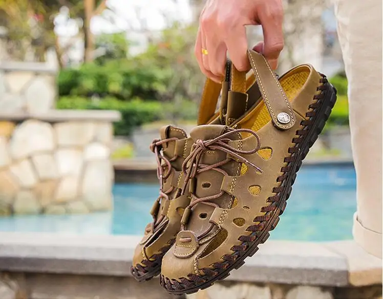 Мужские модные сандалии летние мужские пляжные брендовая мужская повседневная