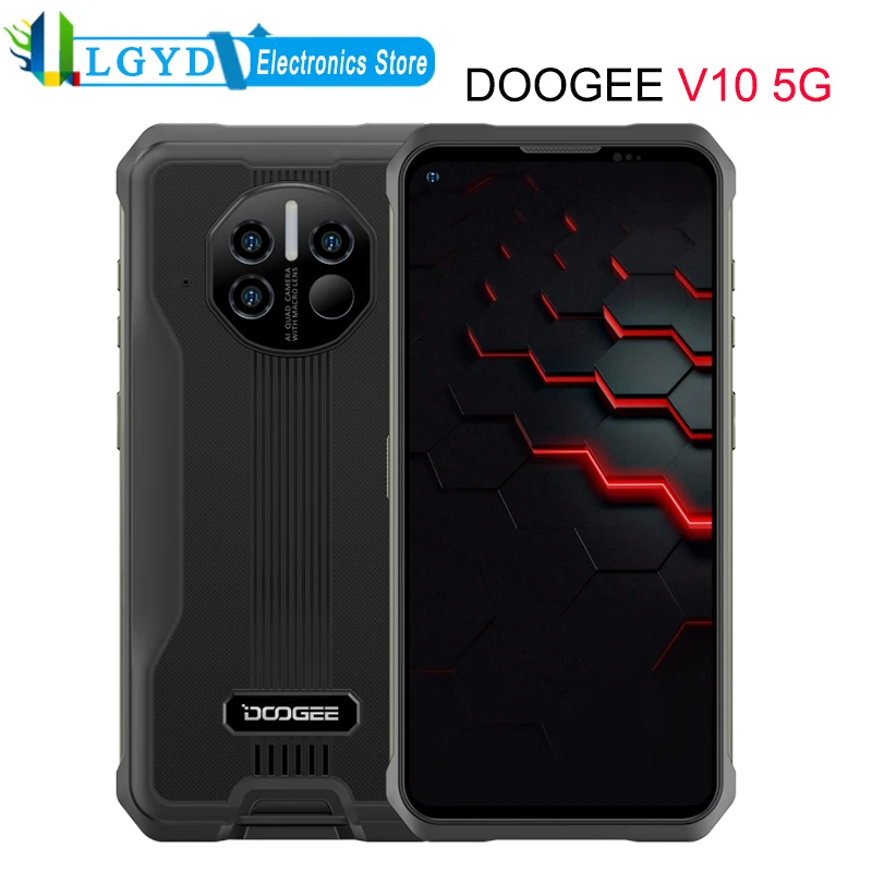 DOOGEE V10 5G Rugged Phone 8GB RAM+128GB ROM With Infrared Thermometer 8500mAh 6.39 inch Android 11.0 Dimensity 700 Octa Core 5G