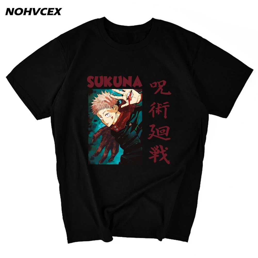 

Sukuna Jujutsu кайсен одежды в стиле "унисекс" с рисунком короткий рукав Футболка с принтами персонажей из мультфильмов аниме Повседневное Мужско...