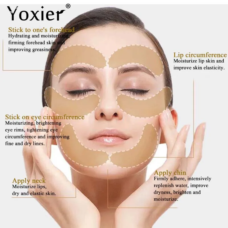 Yoxier 24k Золотая кристальная коллагеновая маска для глаз темные круги