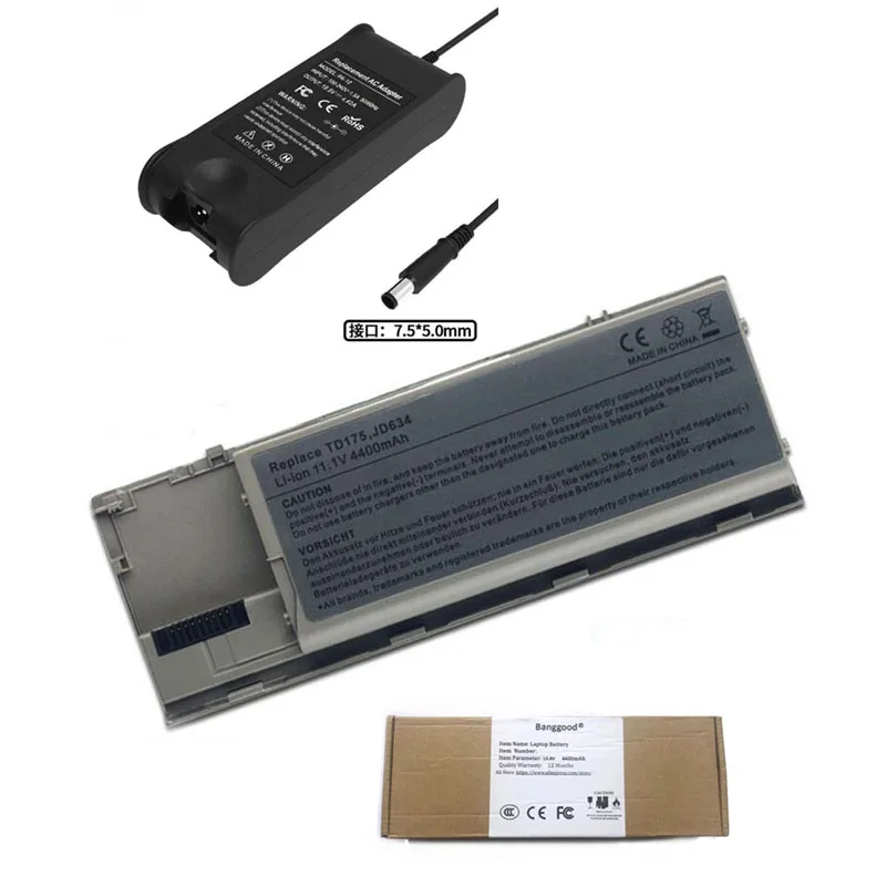4400mAh лаптоп с Батарея + 19 5 V 4.62A AC Зарядное устройство для ноутбука Dell Latitude D620 D630 D630c