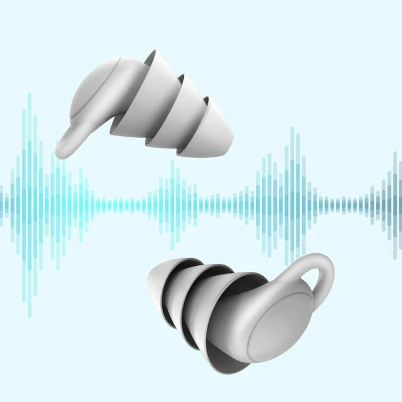 

Pack of 2 Reusable Silicone Earplugs Noise Cancelling Sound Blocking Reduction 3-Layer Reduction Noise Great Giveaway