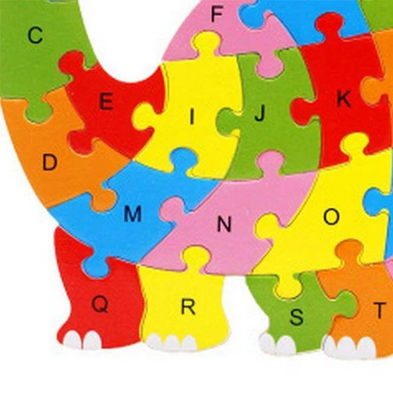 

Alphabet Puzzle 3D Wood Child Dinosaur Toy & Wooden Blocks Jigsaw Winding Snail Letter and Numbers Puzzles Preschool