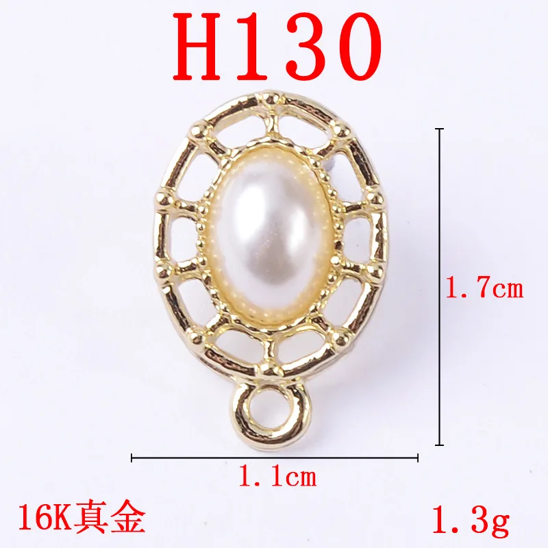 30pcs alloy fashion temperament inlaid crystal pearl hand made Earrings materials DIY jewelry making accessories wholesale
