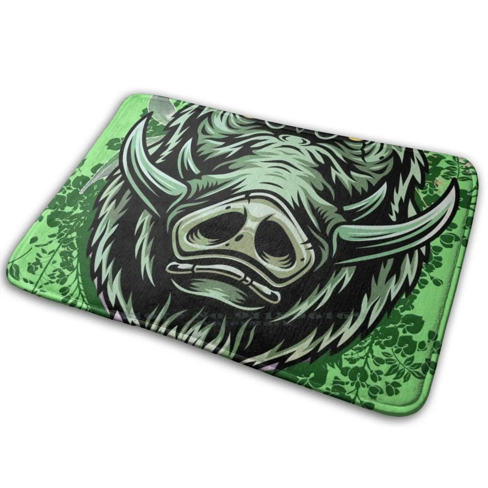Дикий зеленый цветочный кабан удивительная идея в подарок для животных коврик