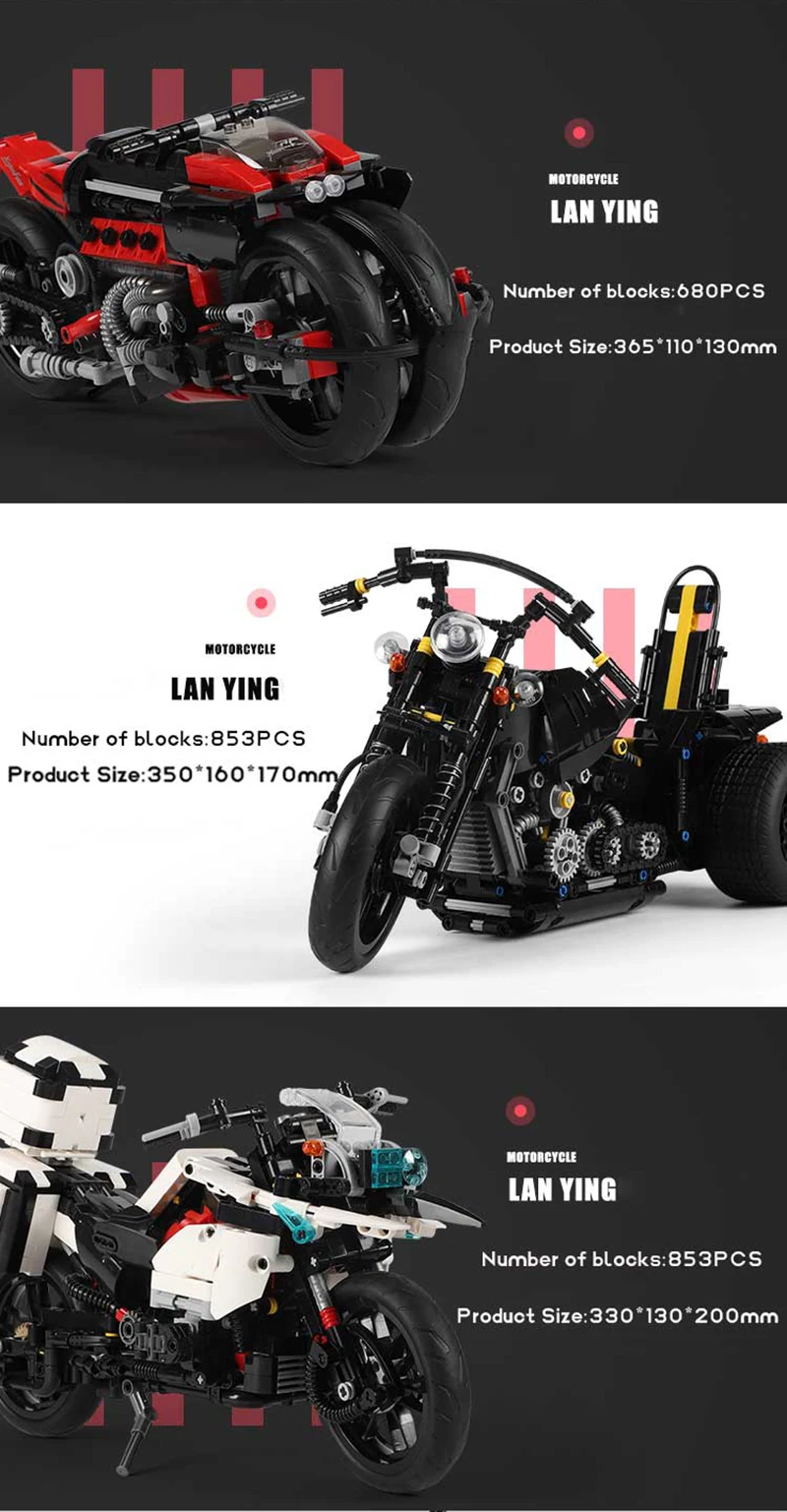 

2020 New Motor Cycle Building Blocks Bricks Toys Sets Technical Christmas Gifts for Kids Boys Super Speed Motorcycle Locomotive