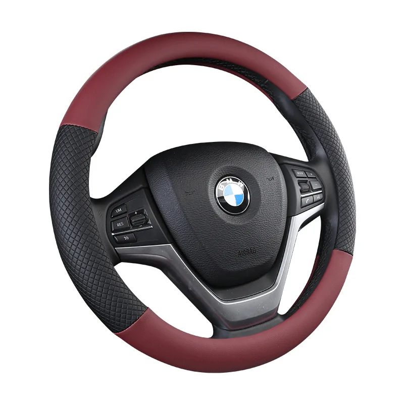 

Four Seasons Universal Leather Steering Wheel Cover Non-Slip Printing Simple Lattice Car Off-Road Steering Wheel Cover Auto Part
