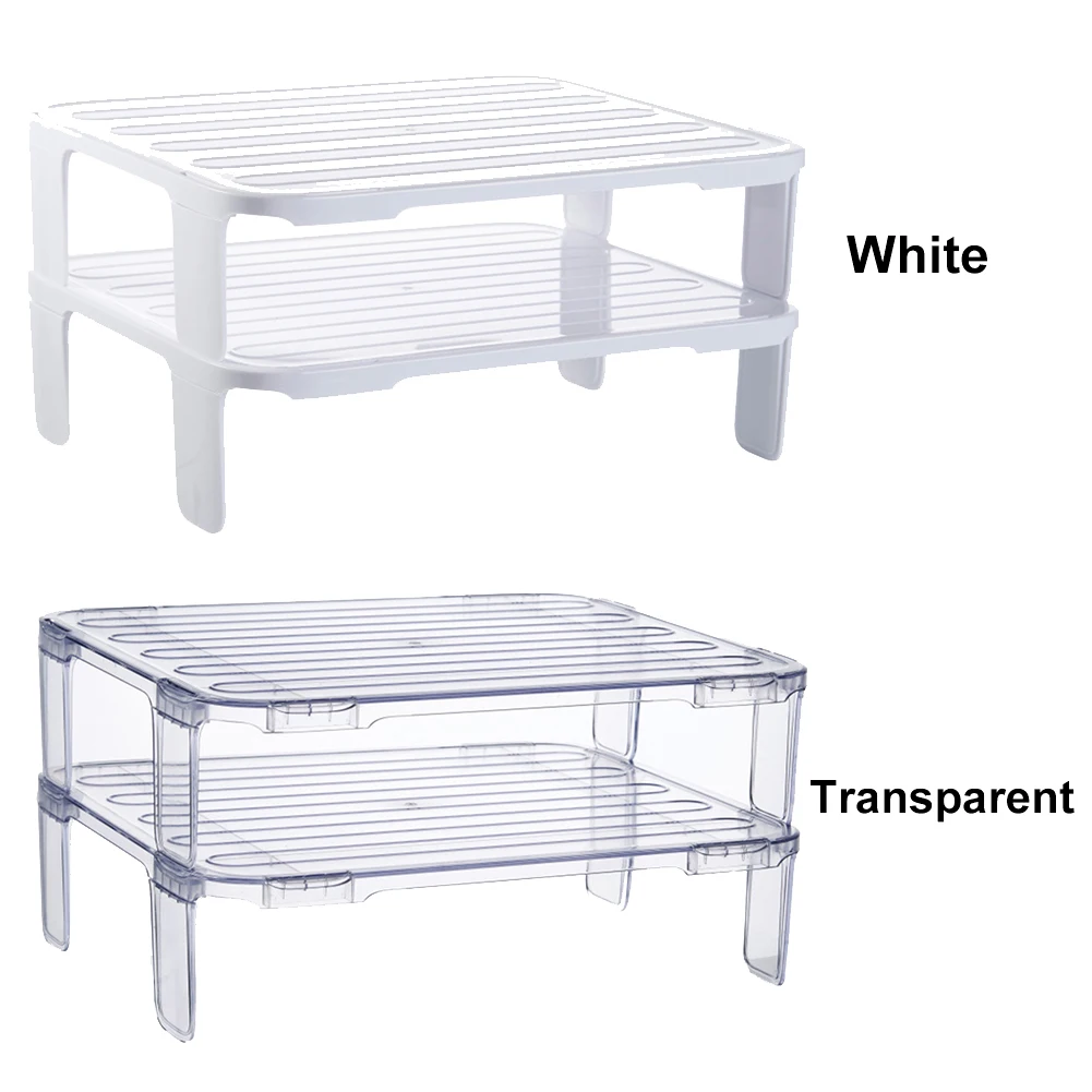 2pcs Pantry Shelves Cupboard Organiser Non-Slip Freestanding Space Saving Food For Kitchen Stackable Portable DIY Storage Holder | Дом и сад