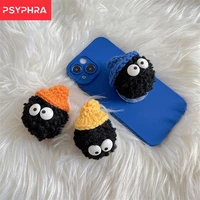 new cartoon cute plush round universal mobile phone ring holder folding stand bracket mount for apple iphone 13 12 11 pro max x