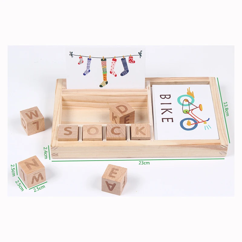 

Montessori Educational Wooden Learning Word Spelling Letter Toys Practice Board Training Puzzle Teaching Aids Toy for Kids Gift