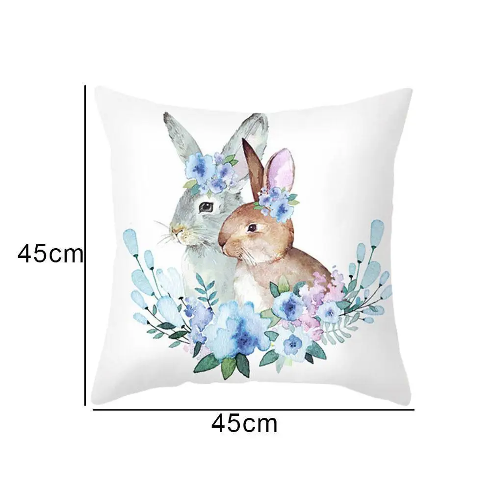 

45*45cm Cartoon Bunny Egg Peach Skin Fabric Pillowcase Pillow Decorative Cushion Cushion Pillowcase Home Sofa Cover N0Q6