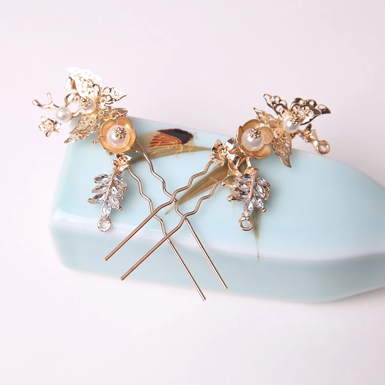 A pair U Kanzashi Hanfu костюм повязка на голову Женские аксессуары для волос женский Hanfu шпилька Kanzashi простой китайский стиль украшения для волос Kanzashi - Цвет: A pair U Kanzashi