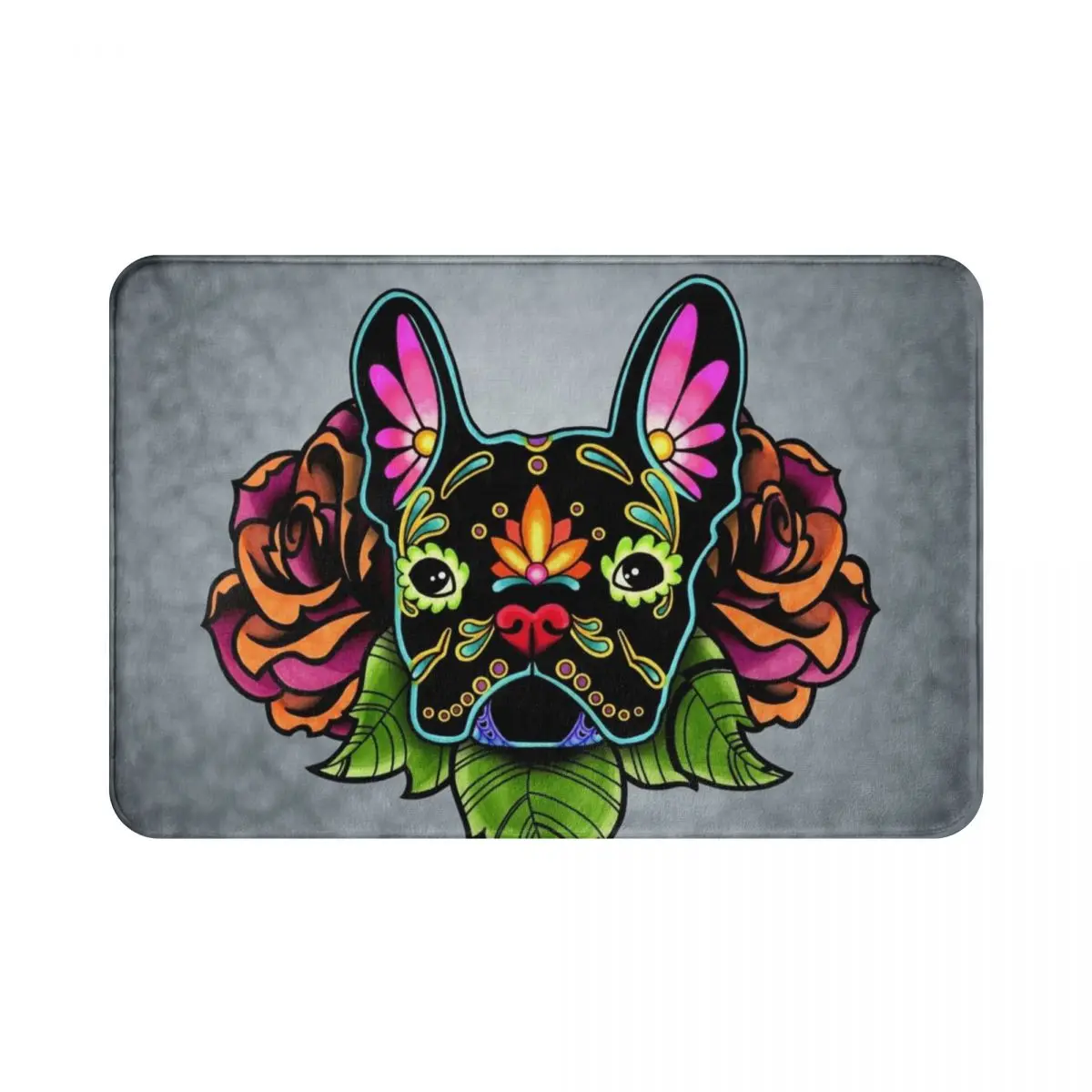 Коврик День мертвых с французским бульдогом коврик для ног ванной нескользящий