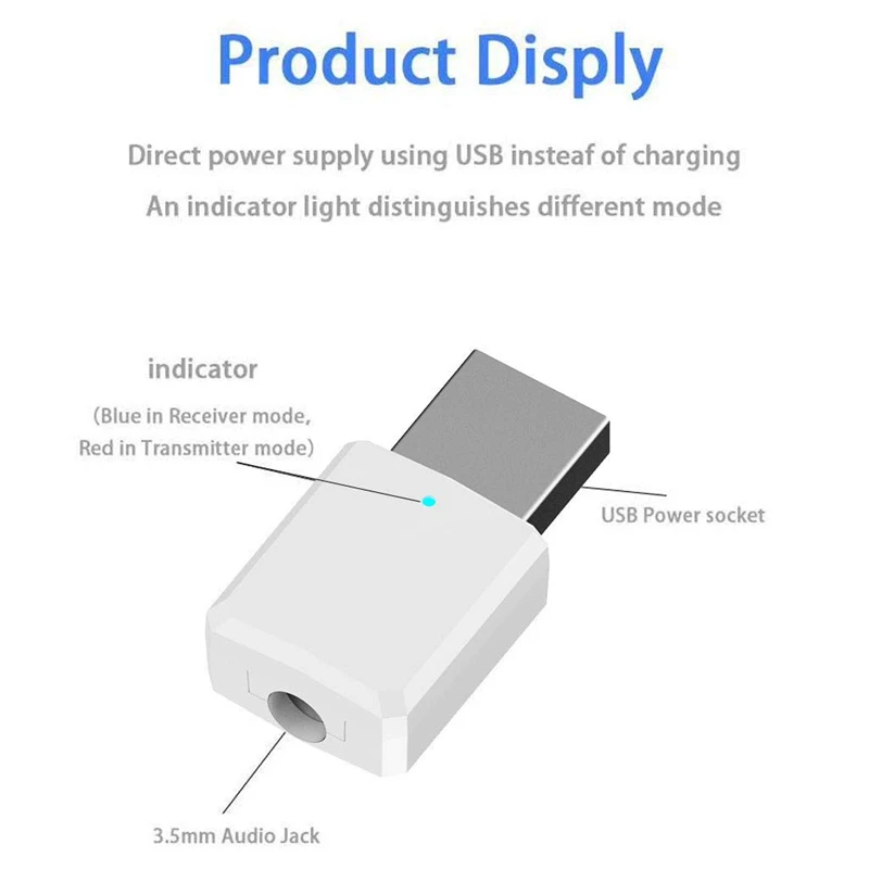 Портативный мини 2в1 Bluetooth 5 0 передатчик приемник 3 мм Aux Usb беспроводной стерео