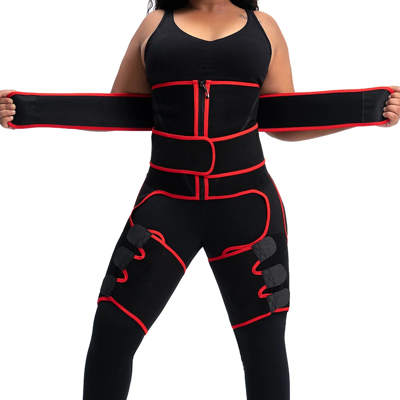 

CXZD 2020 New Double Compression 3-in-1 Waist Trainer Shaping Butt Lifter Sweat Slimming Adjustable Thigh Trainer Shaper