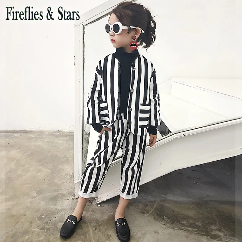 Весенне-осенний комплект из 2 предметов для девочек куртка + штаны Детский костюм