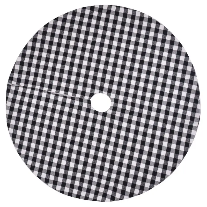 48 дюймов черно-белая решетка юбка рождественской елки базовый напольный коврик