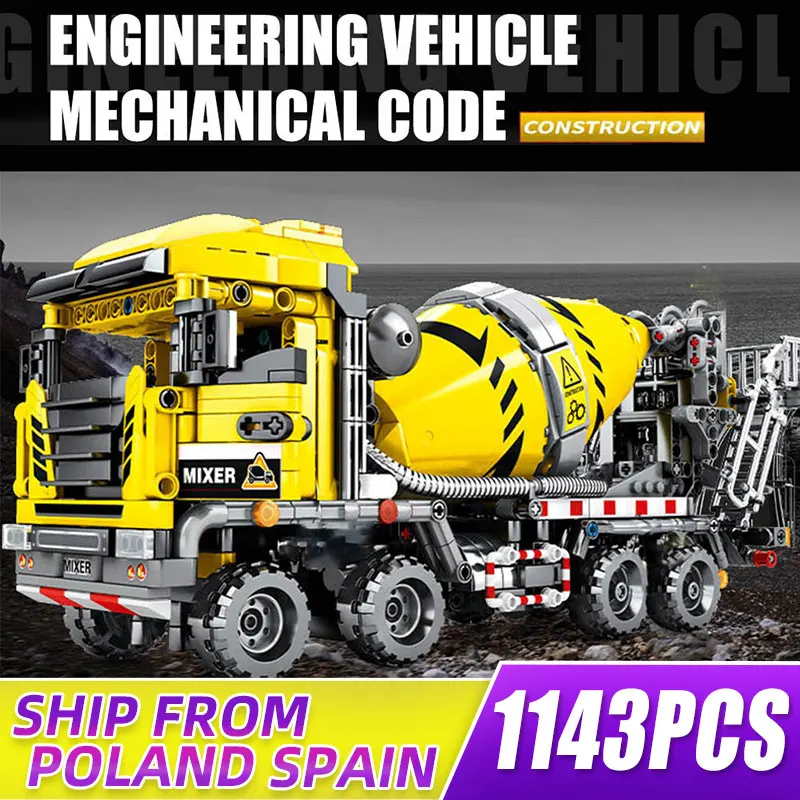 

Yeshin 703941, высокотехнологичные инженерные игрушки, модель грузовика-миксера, конструктор из кубиков, рождественский подарок для детей
