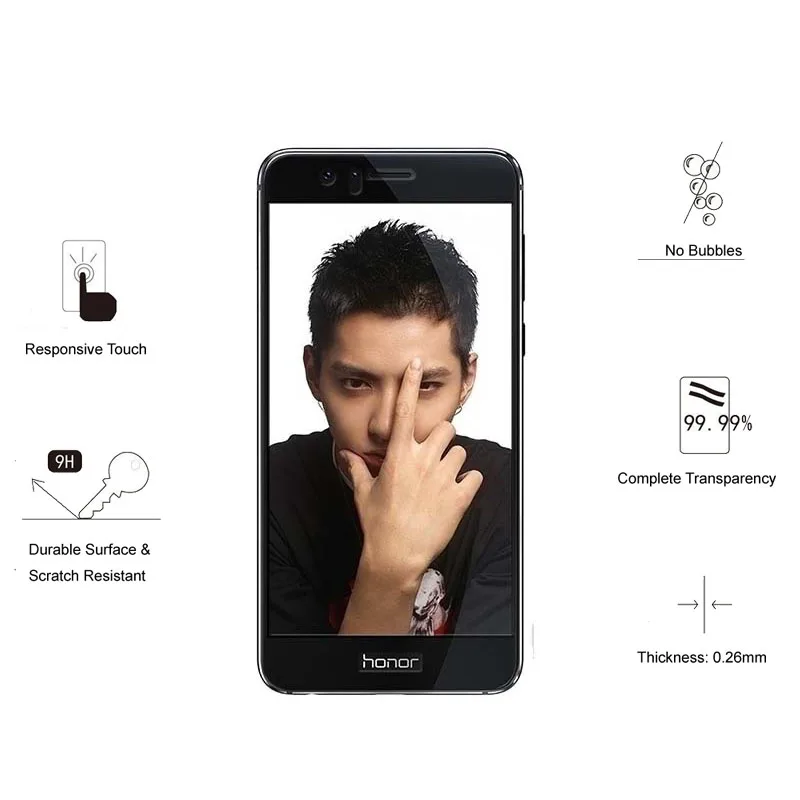 2 шт закаленное стекло для huawei Honor 8 Полное Покрытие 2.5D Защитная пленка для экрана закаленное стекло для huawei Honor 8