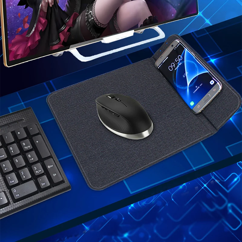 Беспроводная зарядка коврик для мыши складной мобильный телефон держатель 5 Вт 10