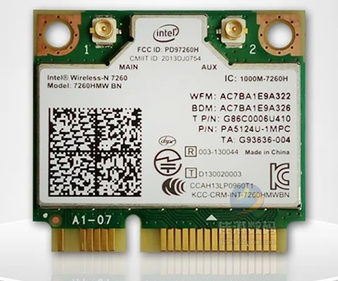 Bluetooth 4, 0  Intel Wireless-N 7260 BN 7260HMW Half MINI PCI-E 802.11b/G/N   ACER/ASUS